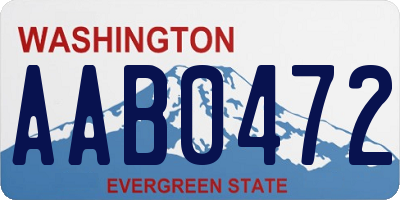 WA license plate AAB0472