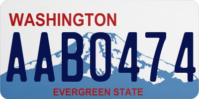 WA license plate AAB0474