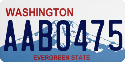 WA license plate AAB0475