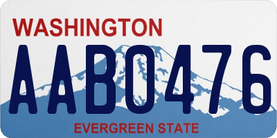 WA license plate AAB0476