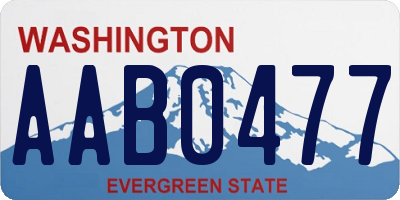 WA license plate AAB0477