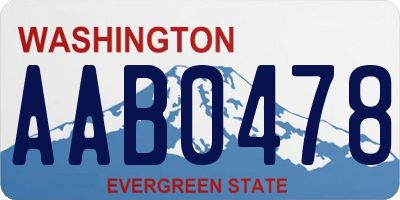 WA license plate AAB0478