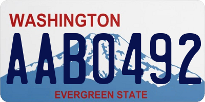 WA license plate AAB0492