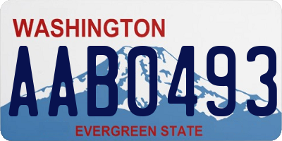 WA license plate AAB0493