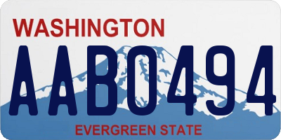 WA license plate AAB0494