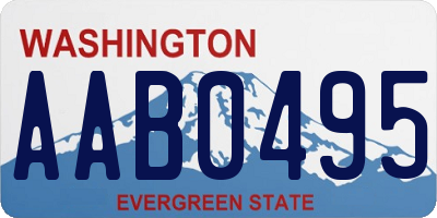 WA license plate AAB0495