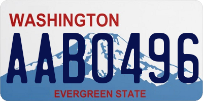 WA license plate AAB0496