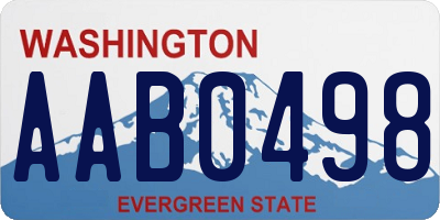 WA license plate AAB0498