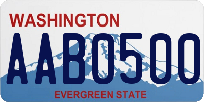 WA license plate AAB0500