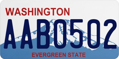 WA license plate AAB0502