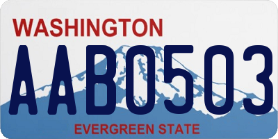 WA license plate AAB0503