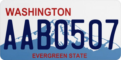 WA license plate AAB0507