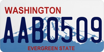 WA license plate AAB0509