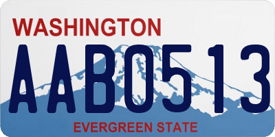 WA license plate AAB0513