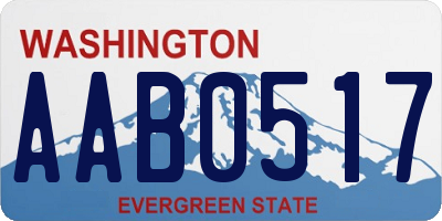 WA license plate AAB0517