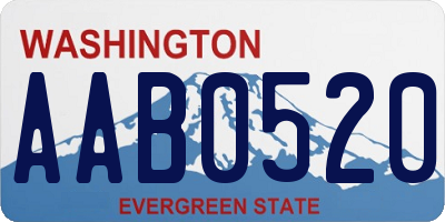 WA license plate AAB0520