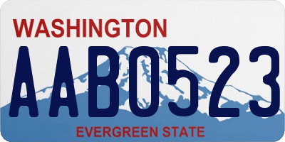 WA license plate AAB0523