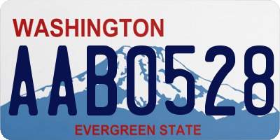 WA license plate AAB0528