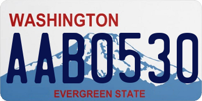 WA license plate AAB0530