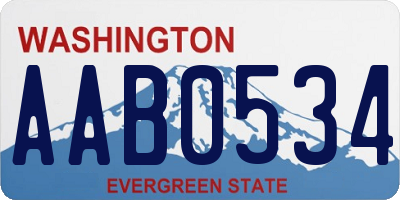 WA license plate AAB0534