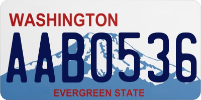 WA license plate AAB0536