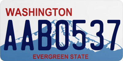 WA license plate AAB0537