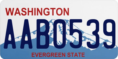 WA license plate AAB0539