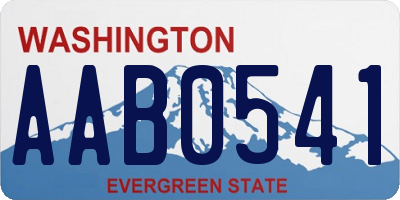 WA license plate AAB0541