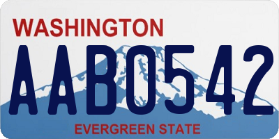 WA license plate AAB0542