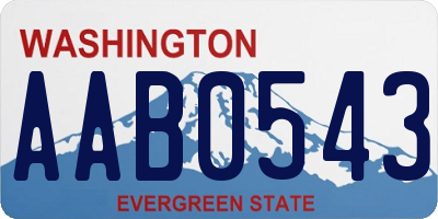 WA license plate AAB0543