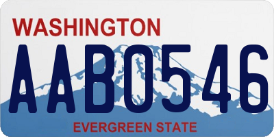 WA license plate AAB0546