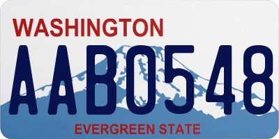 WA license plate AAB0548