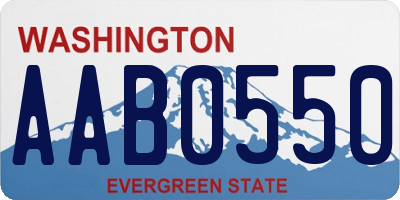 WA license plate AAB0550