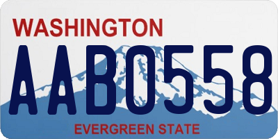 WA license plate AAB0558