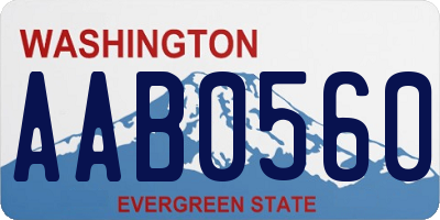 WA license plate AAB0560