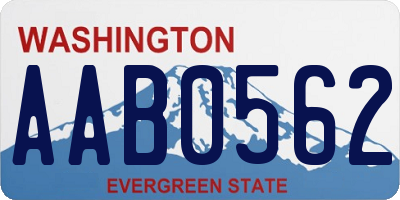 WA license plate AAB0562