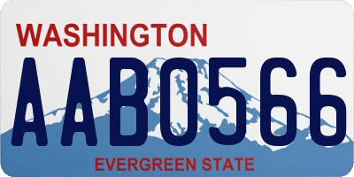 WA license plate AAB0566