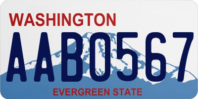 WA license plate AAB0567