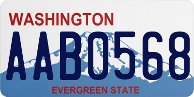 WA license plate AAB0568