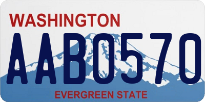 WA license plate AAB0570