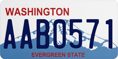 WA license plate AAB0571