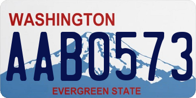 WA license plate AAB0573