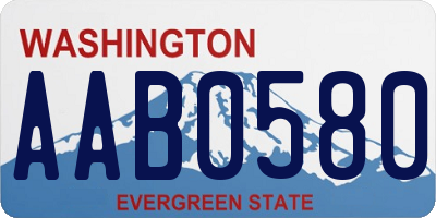 WA license plate AAB0580