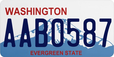 WA license plate AAB0587