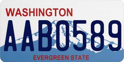 WA license plate AAB0589