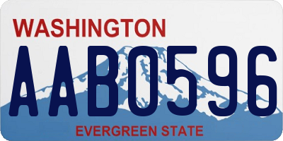 WA license plate AAB0596