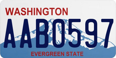 WA license plate AAB0597