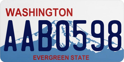 WA license plate AAB0598