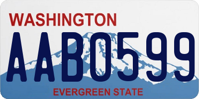 WA license plate AAB0599