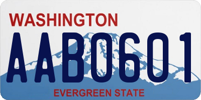 WA license plate AAB0601